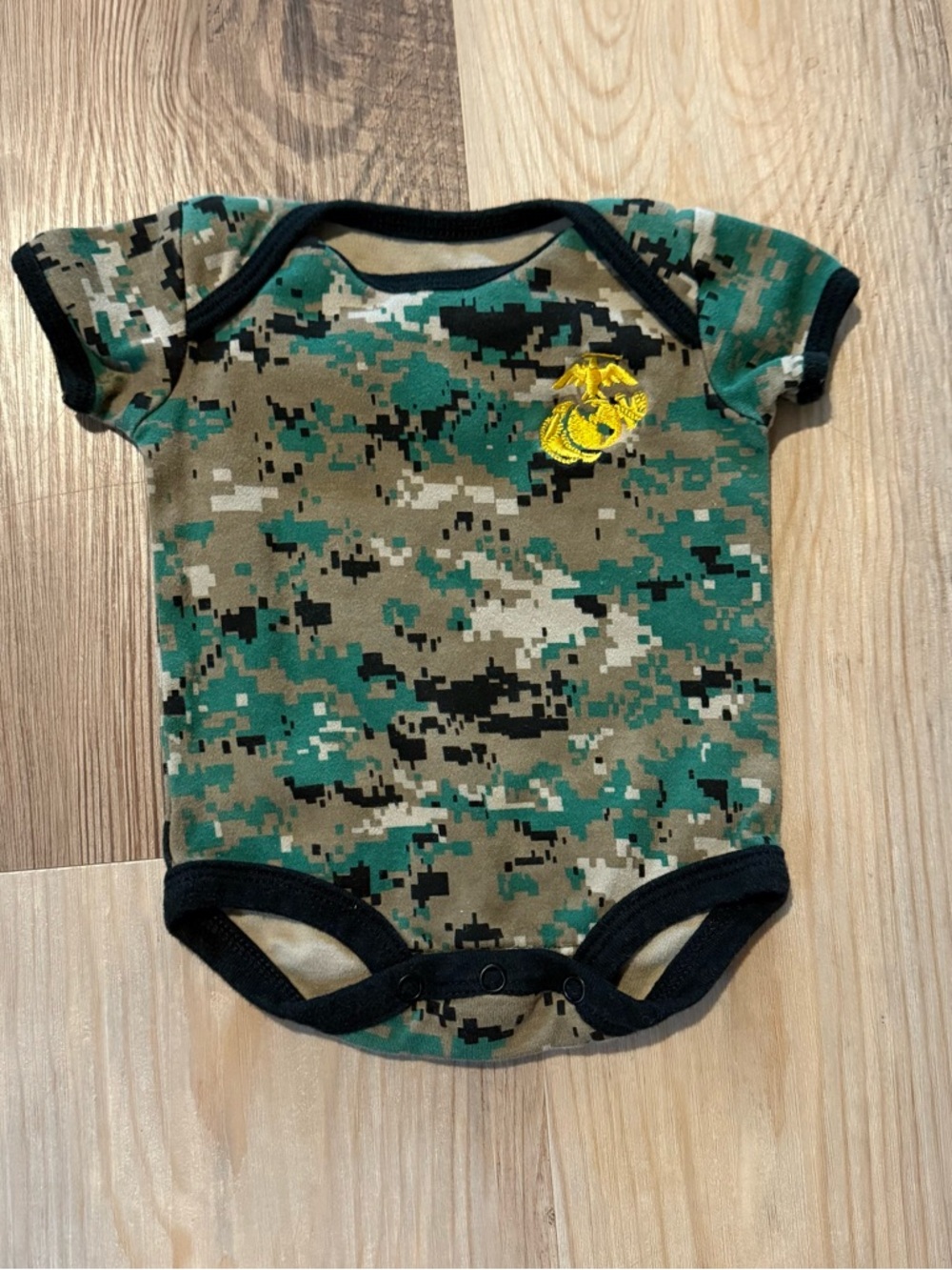 USMC Camo Digital Print Baby Onesie with EGA